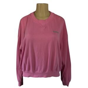 H&M Easy Soul Pink Cropped Sweatshirt XXL Oversized Crewneck Pullover